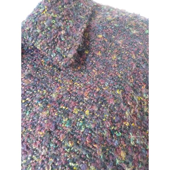 Sag Harbor Purple Tweed Blazer Jacket Button Up Women size 12 Petite Preppy VTG - Picture 5 of 7